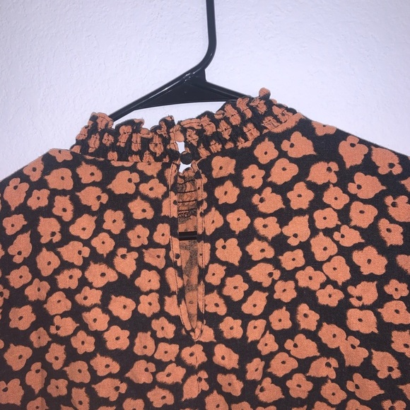 Who What Wear Linen Blend Puff Sleeve Floral Dress - Picture 5 of 10